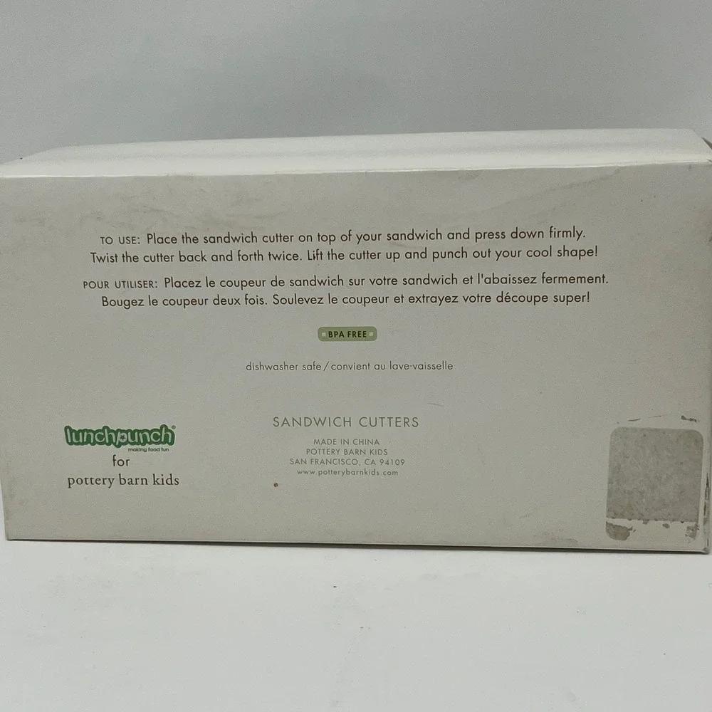 Pottery Barn Kids Whimsical Sandwich Cutters Set of 4 Lunch Punch BPA Free NEW - Picture 2 of 2